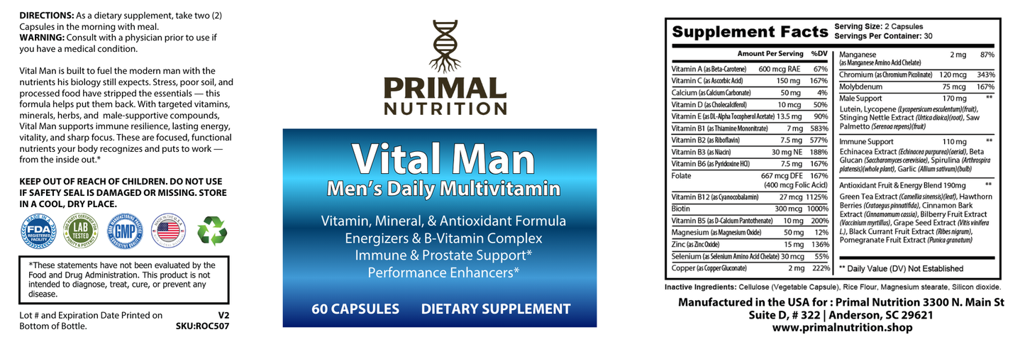 Vital Man Men's Daily Multivitamin