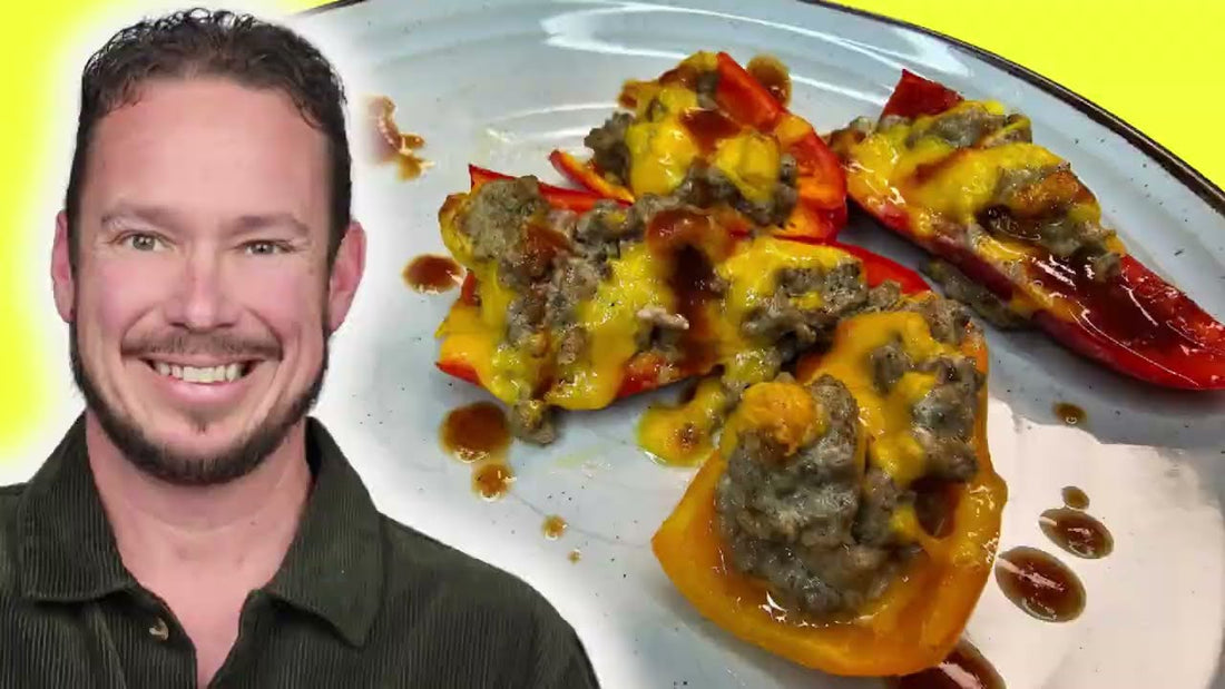 Keto Cheesy Beef Stuffed Sweet Peppers
