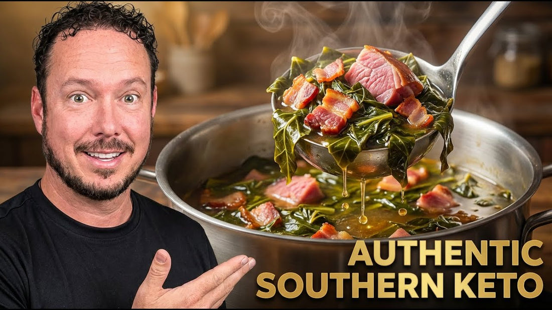 Southern Keto New Year's Collard Greens & Black-Eyed "Peas"