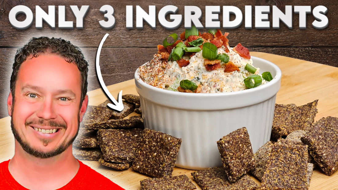 3-Ingredient Keto Crackers + Ranch Crack Dip | Easy Low-Carb Snack Recipe