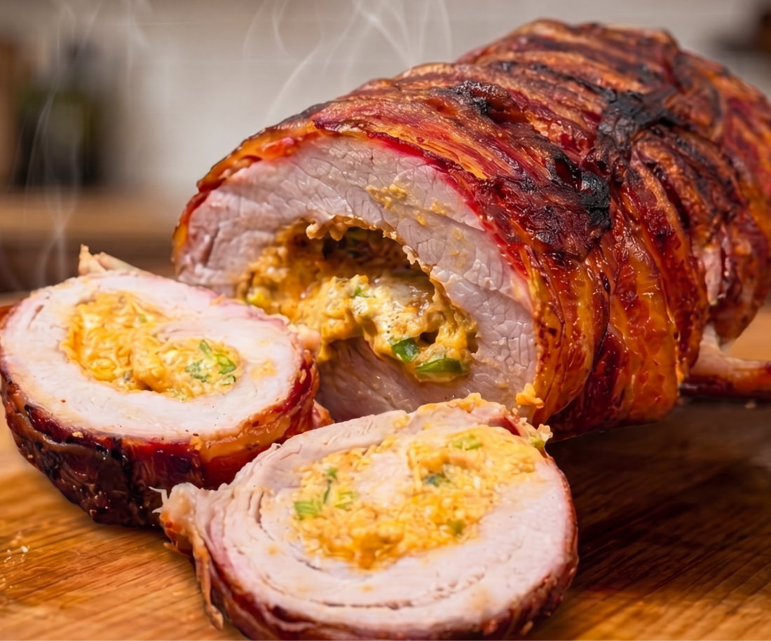Bacon-Wrapped Jalapeño Popper-Stuffed Pork Loin