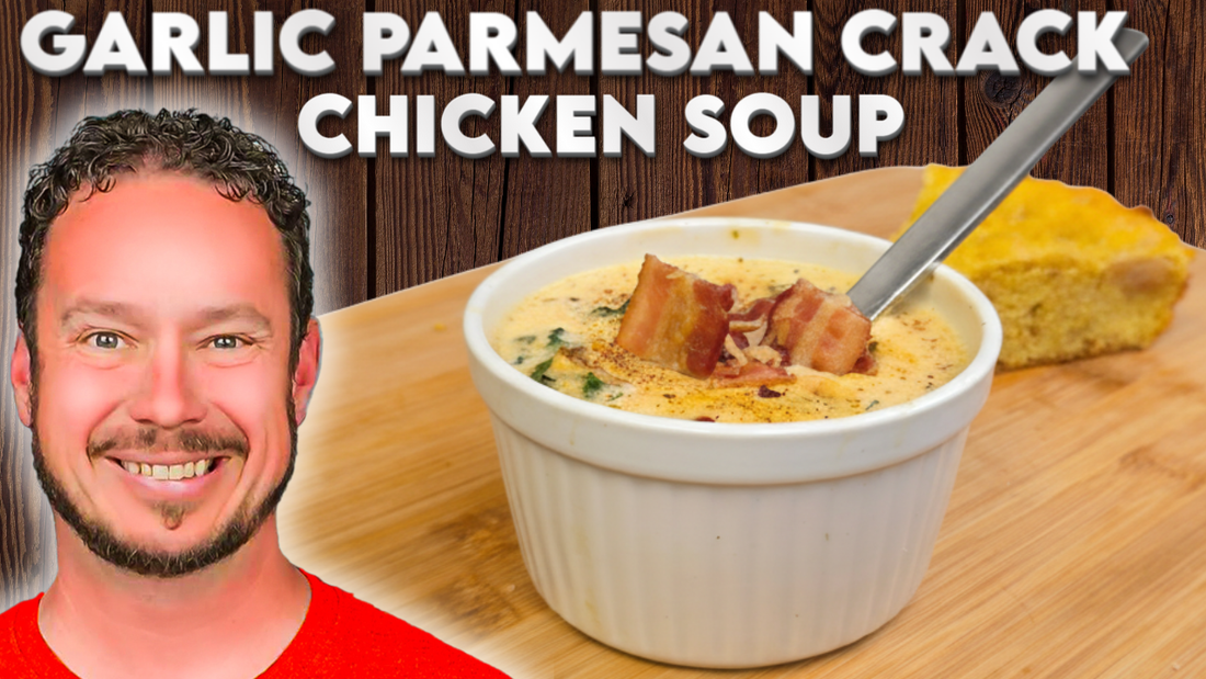 Creamy Garlic Parmesan Crack Chicken Soup