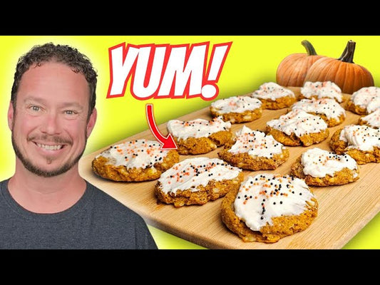 Keto Pumpkin Cottage Cheese Cookies with Cream Cheese Frosting