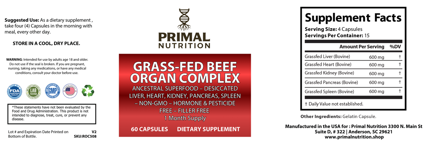 Grass-Fed Beef Organ Complex